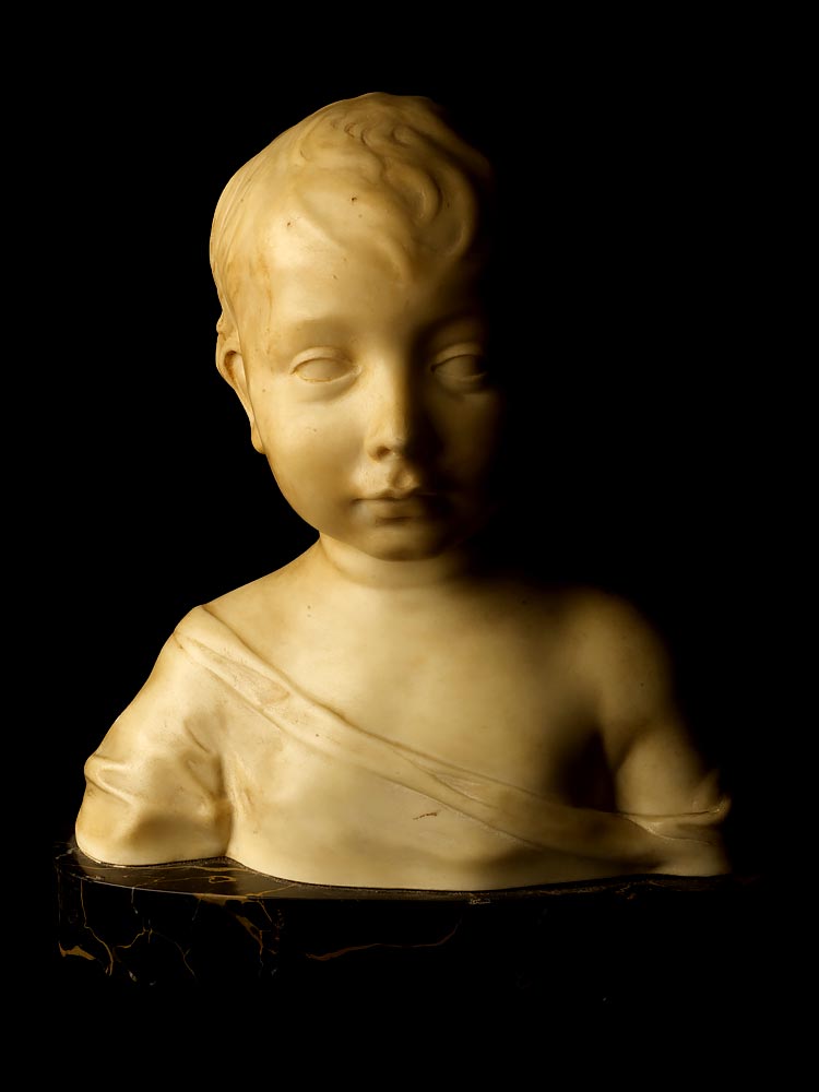 Bust of a Child from Private Collection, Neoclassical Art, 18th Century