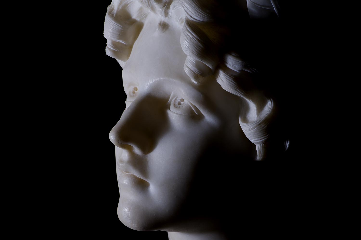 Poet Bust from Private Collection, Neoclassical Art, 19th Century