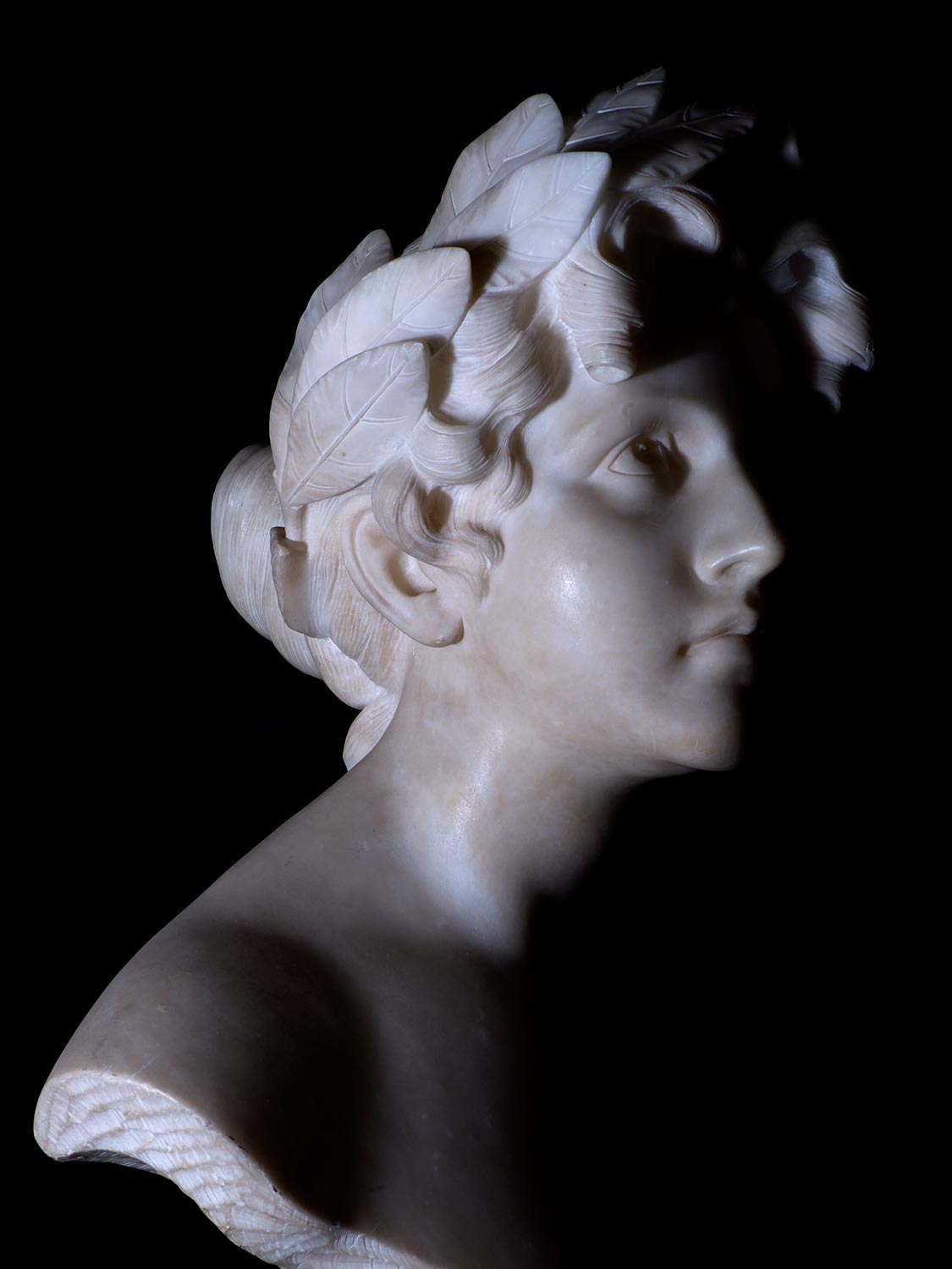 Poet Bust from Private Collection, Neoclassical Art, 19th Century